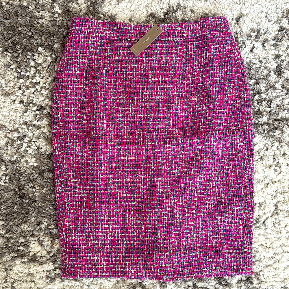 J Crew Tweed Pencil Skirt Size 2 NWT